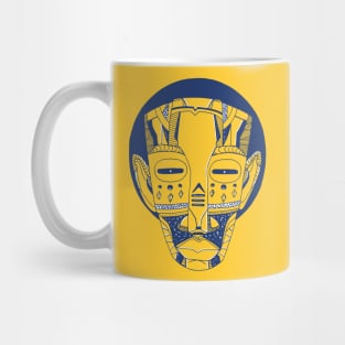 Navy Gold African Mask No 3 Mug